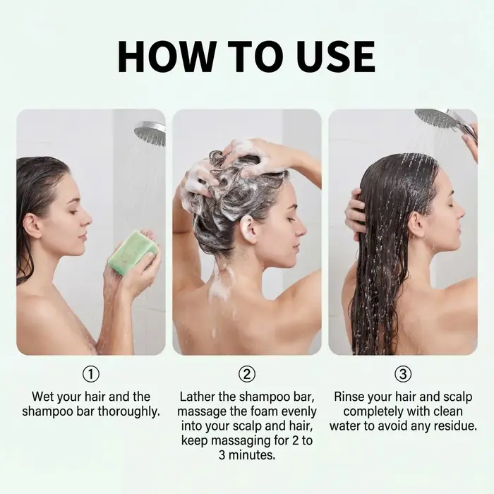 Shampooing Solide Volumisant au Romarin Nettoyage Doux Apaise le Cuir Chevelu Huiles Naturelles Renforce les Cheveux Contrôle des Frisottis Lisse et Brillant 100g