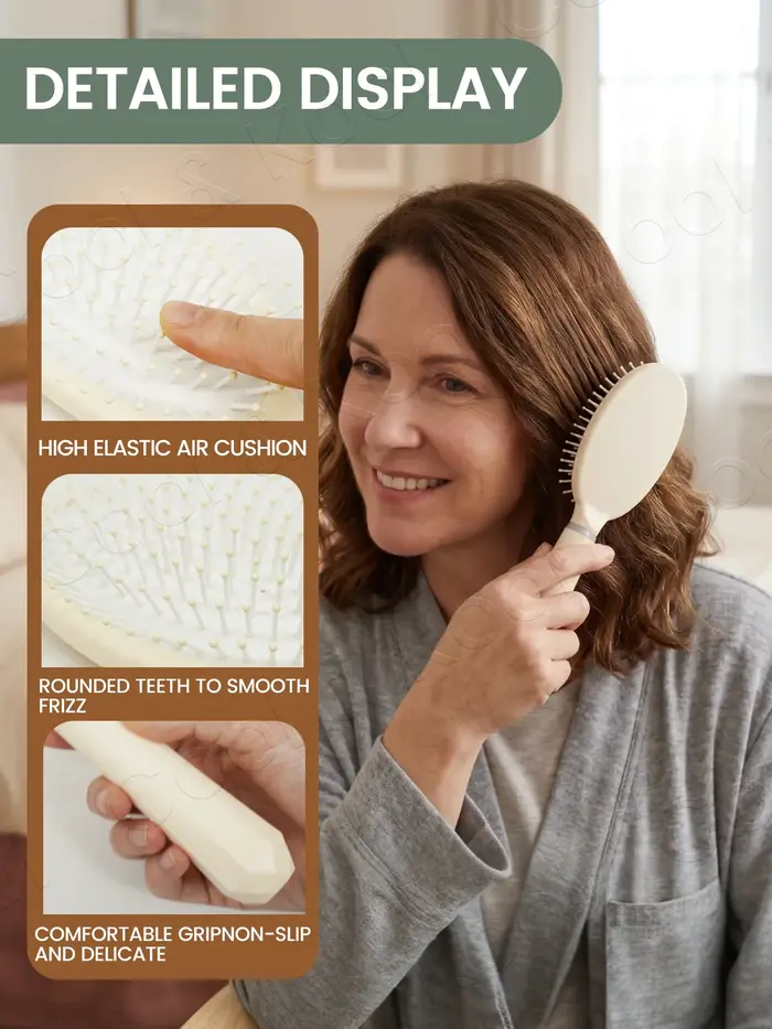 Kit complet de soins capillaires : brosses ultra-douces ventilées et amorties pour un démêlage sans douleur