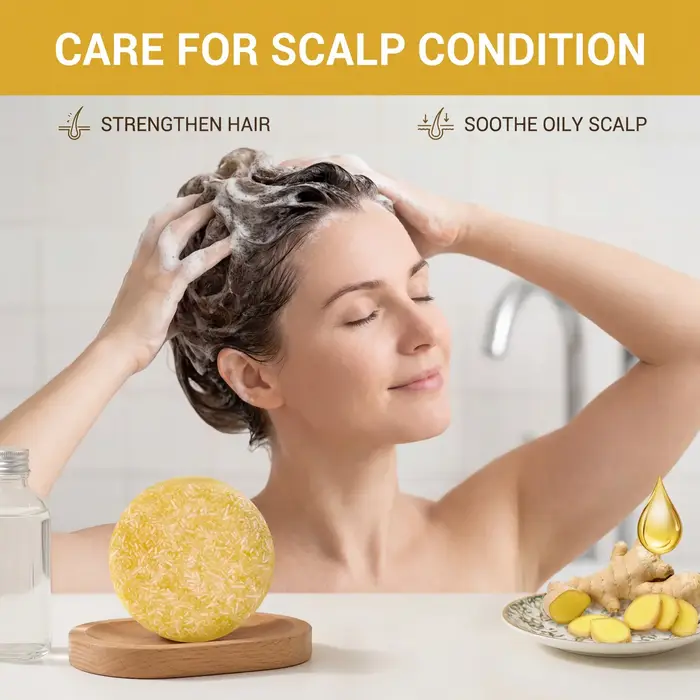 1 pièce Shampoing Solide au Gingembre pour Soin Capillaire