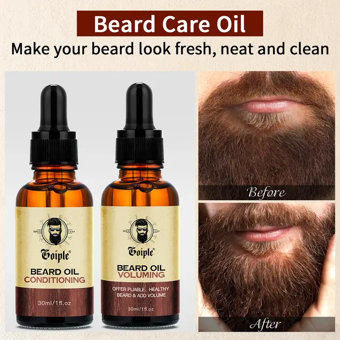 2 pièces/ensemble huile volumisante pour barbe