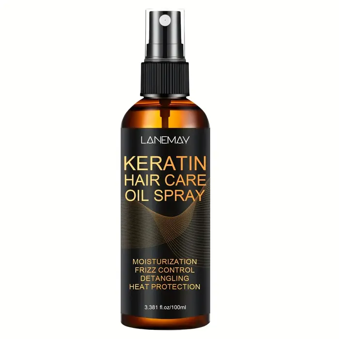 Spray d'huile de soin capillaire à la kératine – Hydrate en profondeur et cheveux doux, cheveux secs