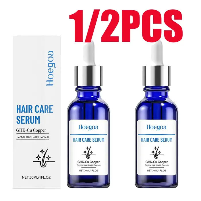 Sérum capillaire au cuivre et aux peptides GHK-Cu pour la croissance des cheveux, hydratant pour le cuir chevelu, traitement avancé de repousse, huile capillaire fortifiante pour les racines