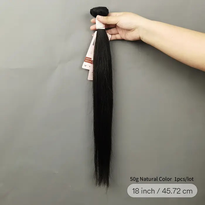 Tissage en lot brésilien naturel Remy lisse, Extensions de cheveux de 10 à 30 pouces, couleur noire