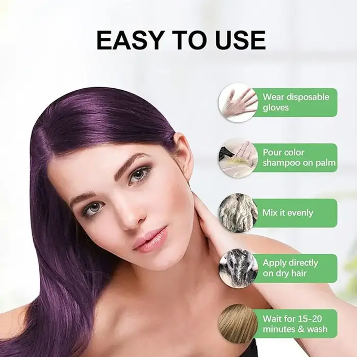 Shampoo colorant capillaire POLRA 3 en 1 200ml, à base de plantes, nourrissant, couvrant les cheveux gris, couleur longue durée, teinture capillaire naturelle