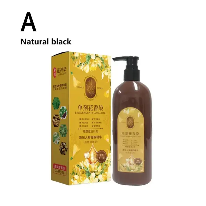 Shampoing de teinture pour cheveux 3 en 1, extrait de coloration pour cheveux, dérivé aux plantes, 3