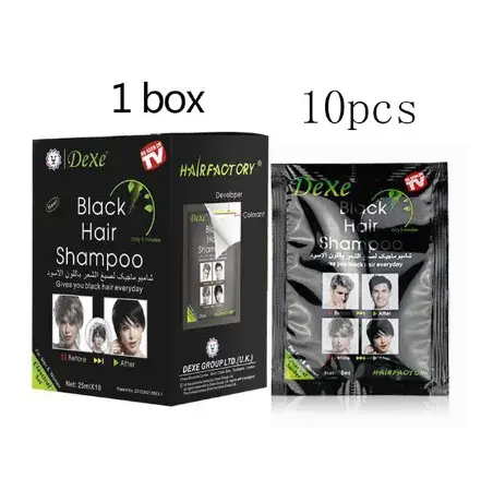 Shampoing teint noir 200/400ml, teinture pour cheveux noirs, ingrédient à base de plantes, Ginseng, 