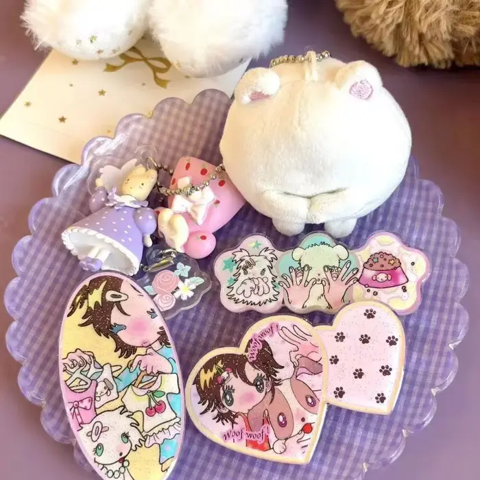 Lot de 3 pinces à cheveux rétro style Showa, mignonnes, de niche, à motif dessin animé, pour étudiantes, pinces à franges, pinces latérales rétro pour filles, accessoires capillaires, cadeau