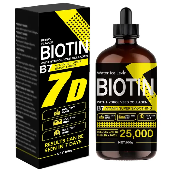 Huile capillaire à la biotine - Vitamines liquides pures pour les soins des cheveux