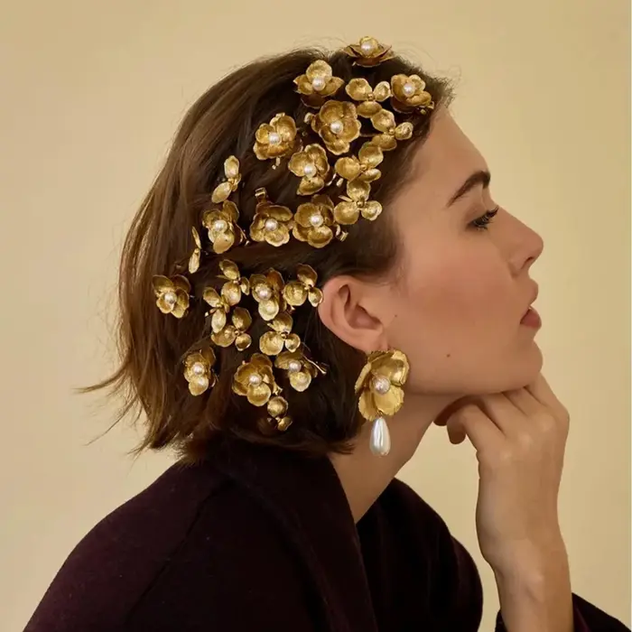 Peigne à cheveux de luxe en perles de Style français