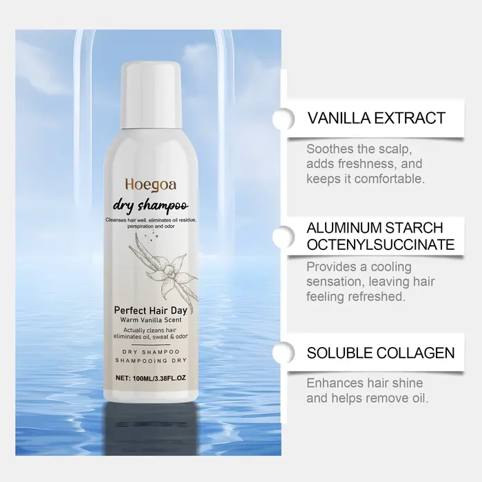 Shampoing sec parfumé à la vanille