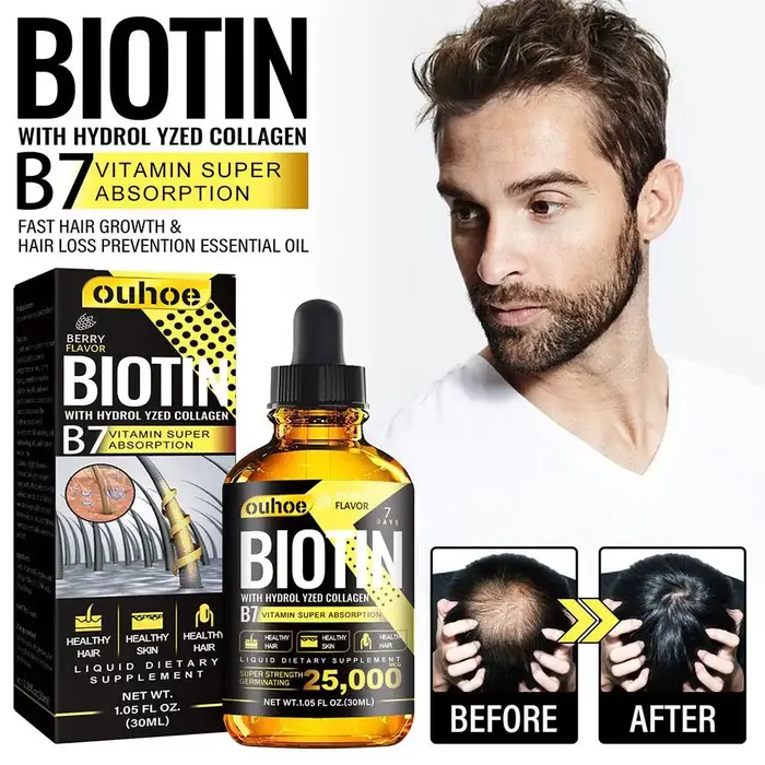 Sérum à l'huile de biotine pour la repousse rapide des cheveux
