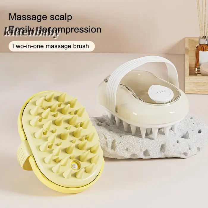 Shampoing en Silicone, masseur de cheveux du cuir chevelu avec distributeur de savon