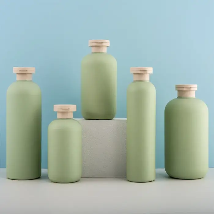 Shampooing en plastique vert avocat