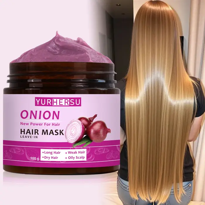 Le masque capillaire sans lavage à l'essence d'oignon nourrissant en profondeur peut réparer naturellement les cheveux secs et abîmés