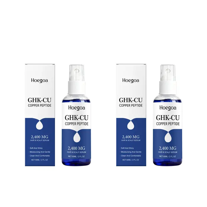 Sérum capillaire Hoegoa Ghk-cu au peptide de cuivre pour réparer les pointes sèches et abîmées, réparer la barrière du cuir chevelu, absorption rapide, essence réparatrice pour les cheveux