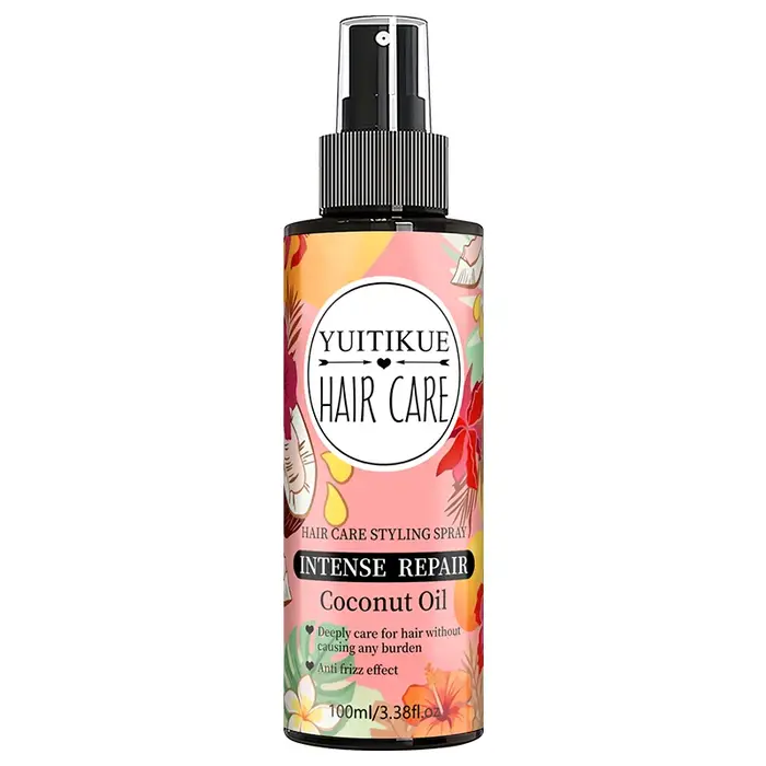 YUITIKUE Spray Coiffant pour Cheveux à l'Huile de Coco | Formule de réparation intense | Anti-fr