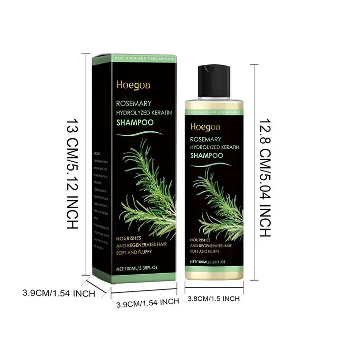 Shampooing à l'huile de romarin et à la menthe poivrée 3,38 fl.oz – Traitement antipelliculaire, régulateur de sébum, nettoyant et volumisant pour cuir chevelu irrité