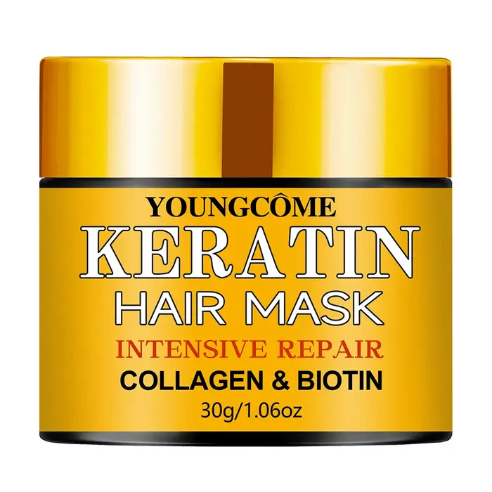 Masque capillaire réparateur, biotine, collagène, kératine, traitement des cheveux, après-shampooing