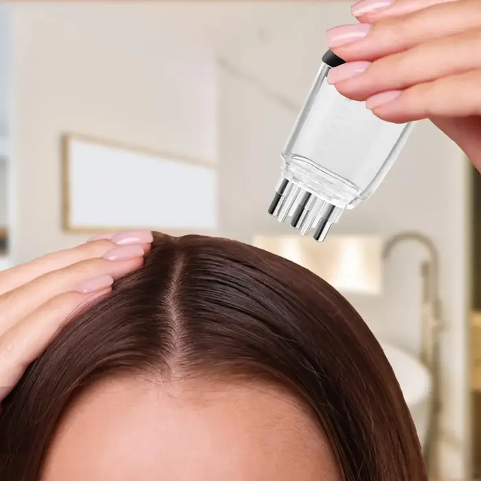 Applicateur d'huile capillaire, solution de repousse et de coiffage des cheveux, peigne de massage relaxant pour le cuir chevelu, distributeurs d'huile capillaire portables