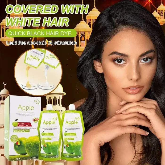 Crème colorante capillaire naturelle 100% noire pour couvrir les cheveux blancs
