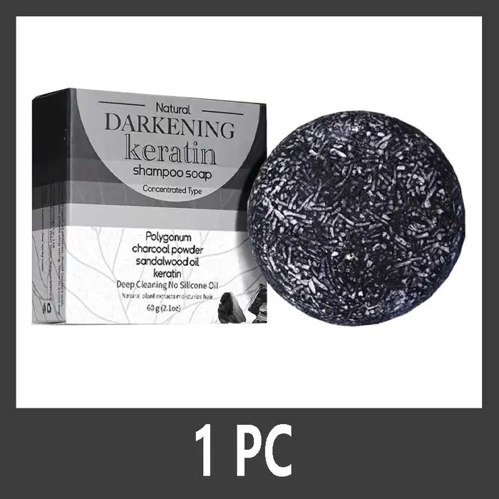 Barre de shampoing pour hommes, savon noir, nourrit les cheveux foncés, nettoie en profondeur, shamp