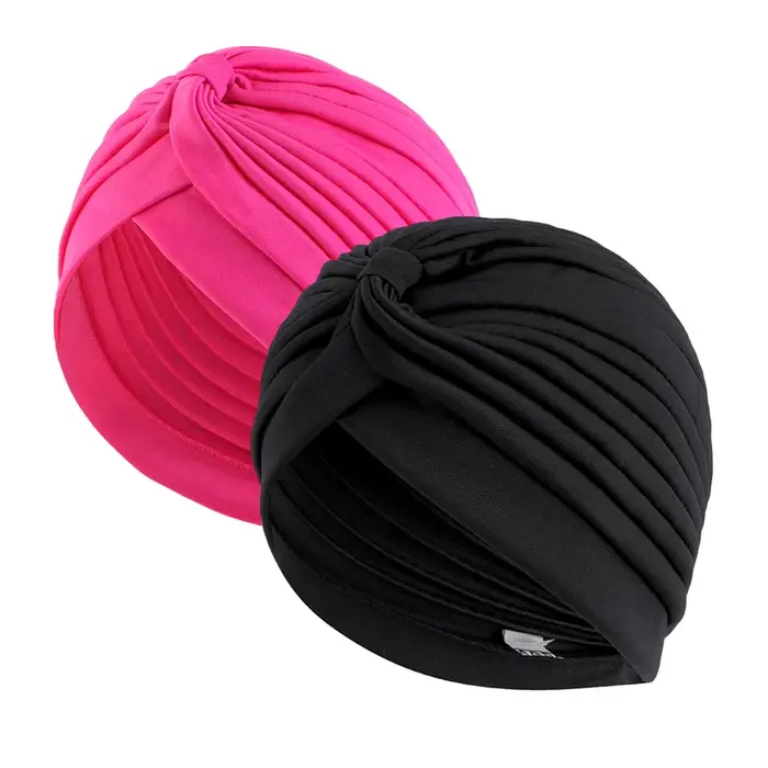 2 pièces/lot Turban extensible tête bonnet couverture torsadé plissé bandeau couleurs assorties