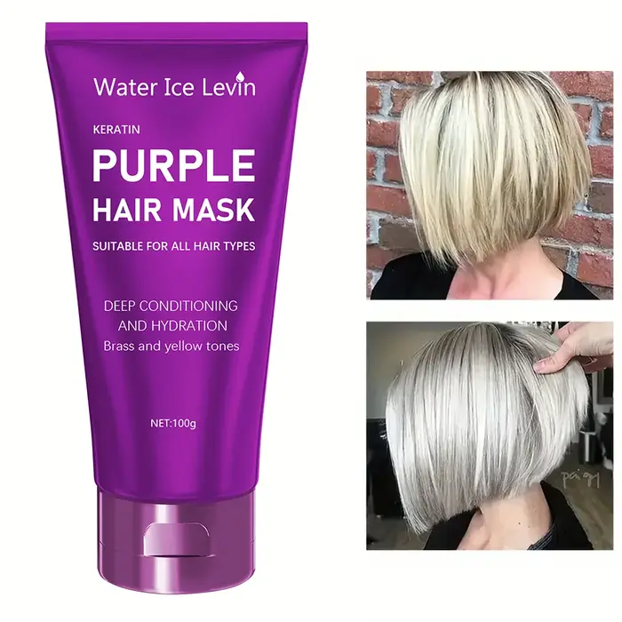 Masque capillaire violet - Tonifiant pour cheveux blonds