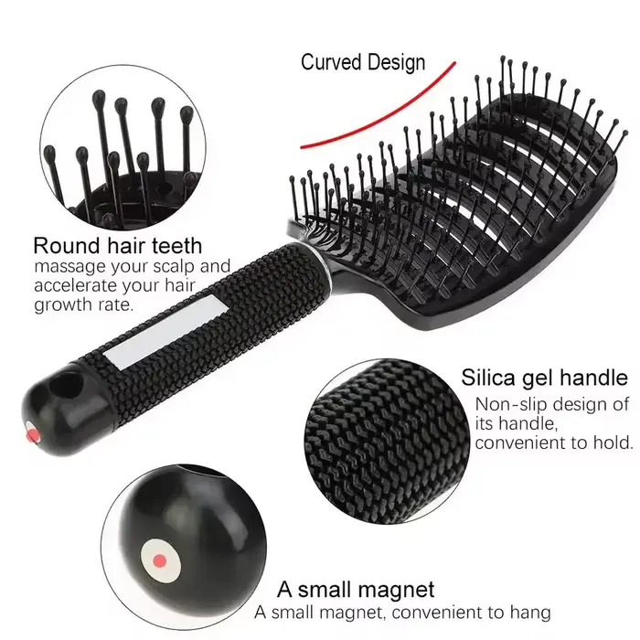 Brosse de Massage du cuir chevelu pour cheveux bouclés humides