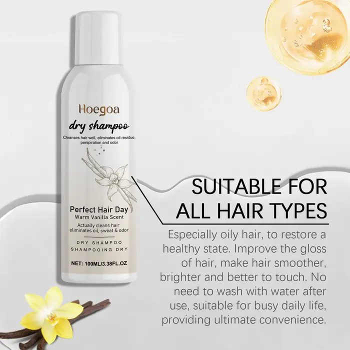 Shampoing sec parfumé à la vanille