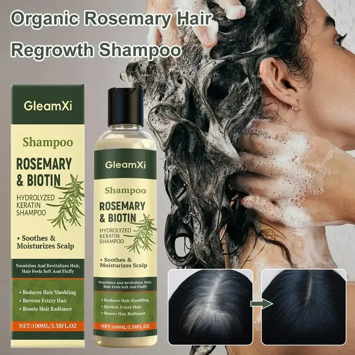 Shampooing bio à la rosemary pour la croissance des cheveux pour hommes et femmes
