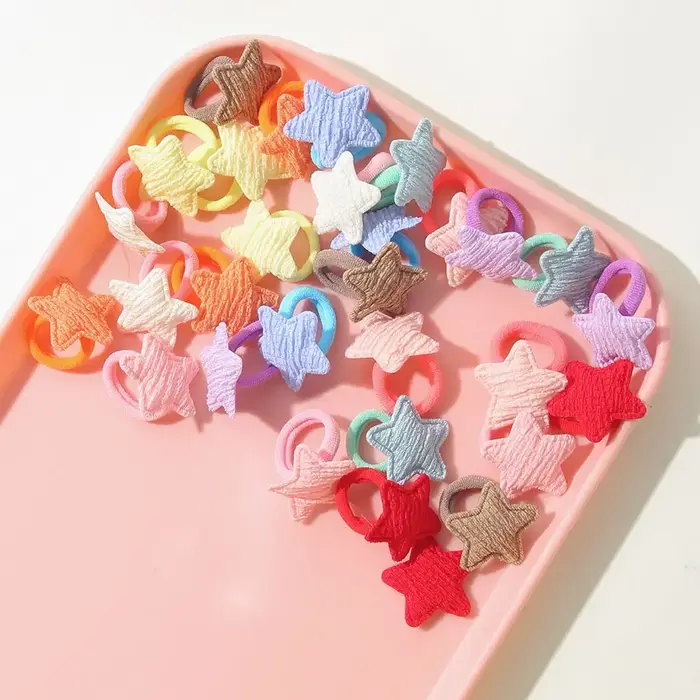 10/30 pièces enfants bandeaux sans danger cheveux dessin animé serviette corde élastique pour queue de cheval