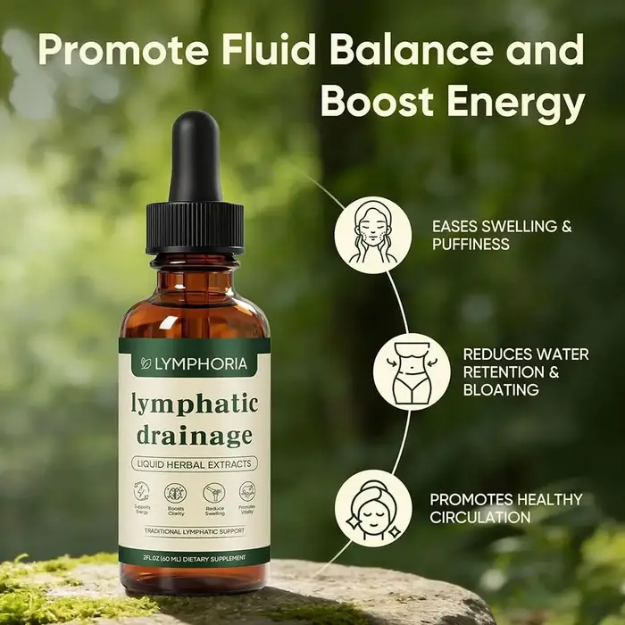 Gouttes de drainage lymphatique bio à base d'extraits végétaux liquides favorisant la circulation