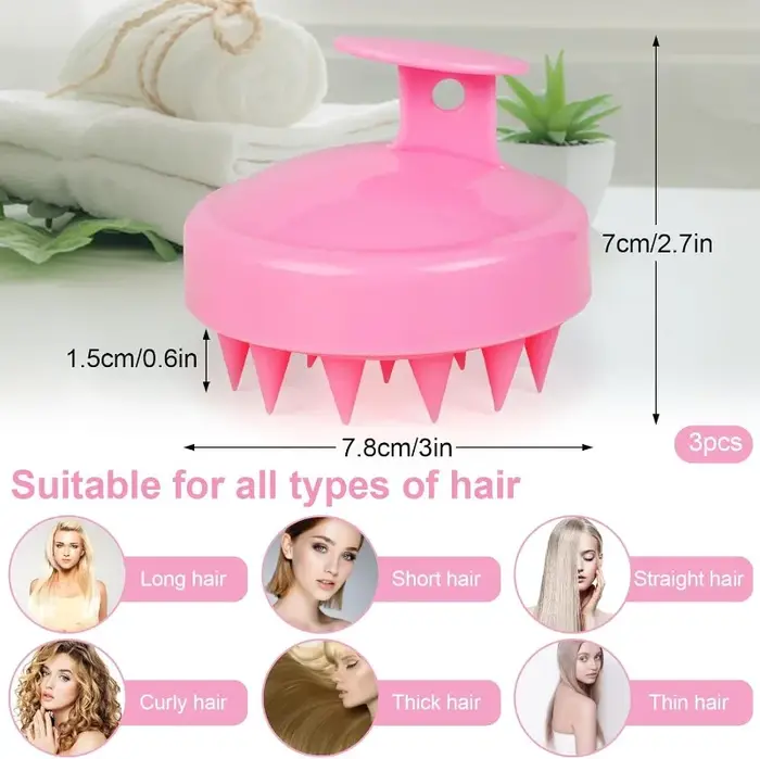Brosse à shampoing en Silicone pour cuir chevelu