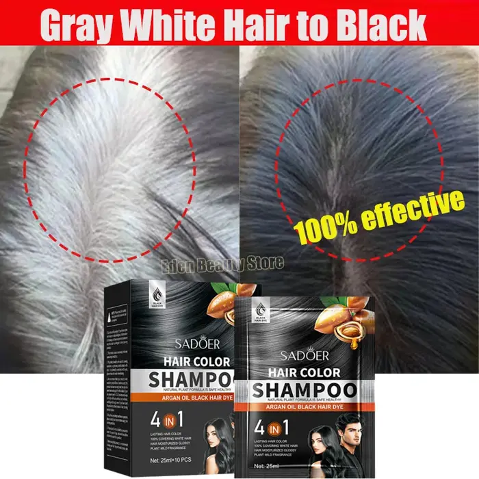 Shampoing de traitement des cheveux gris et blanc