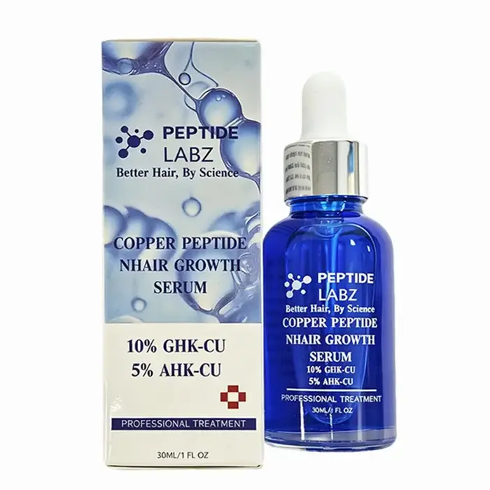 Sérum de croissance capillaire au cuivre Peptide Labz 30 ml, 10 % GHK-Cu 5 % AHK-Cu, traitement anti