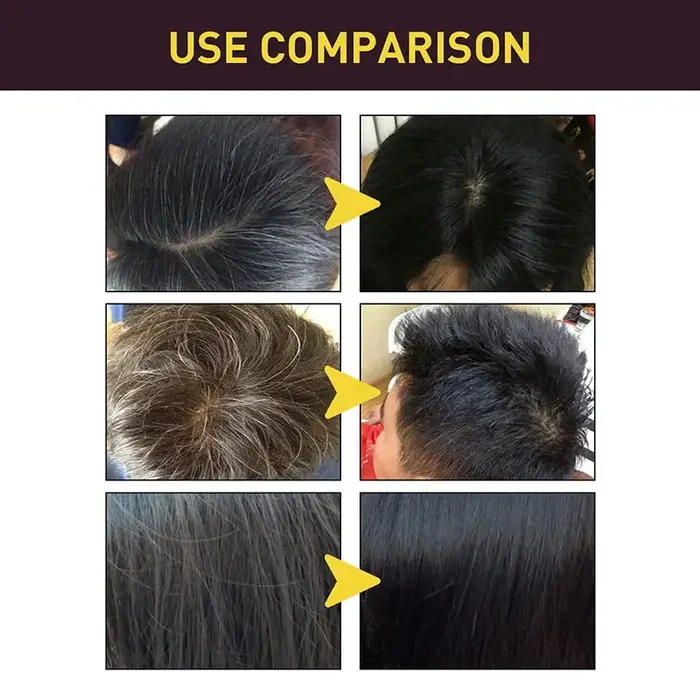 Shampoing de teinture capillaire 3 en 1 pour cheveux gris