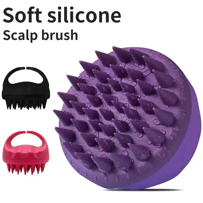 Brosse de nettoyage du cuir chevelu avec poignée