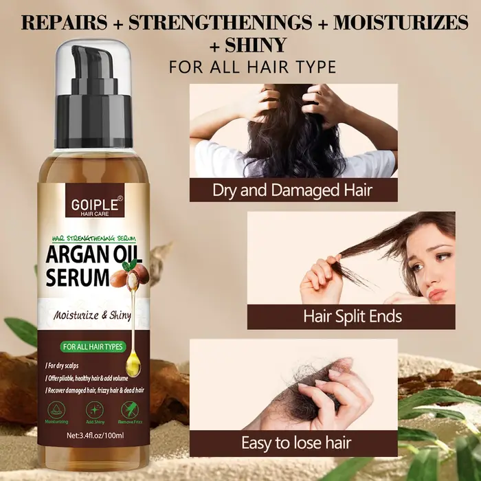 Sérum capillaire à l'huile d'argan naturelle