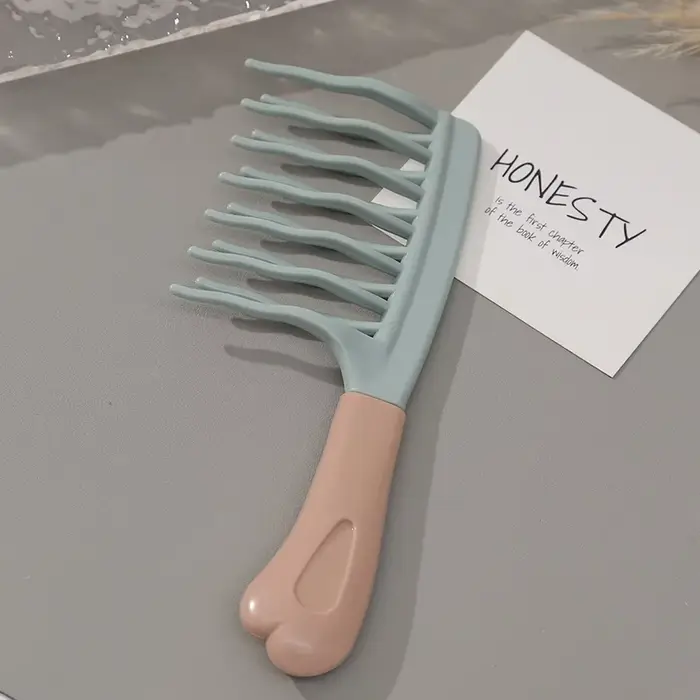 1 peigne à double rangée de dents ondulées pour cheveux bouclés, peigne de massage du cuir chevelu, 