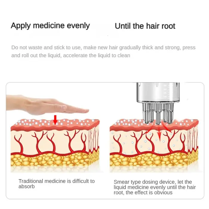 Peigne liquide applicateur de cuir chevelu