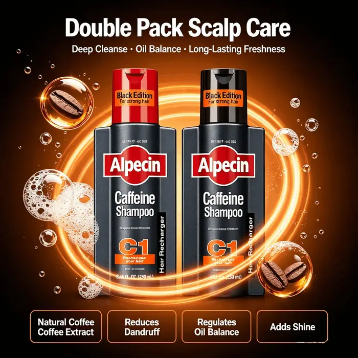 Alpecin C1 Caféine Shampooing Anti-Chute Contrôle Sébum Anti-Pelliculaire Nettoyage Profond des Follicules Capillaires Réparation des Cheveux