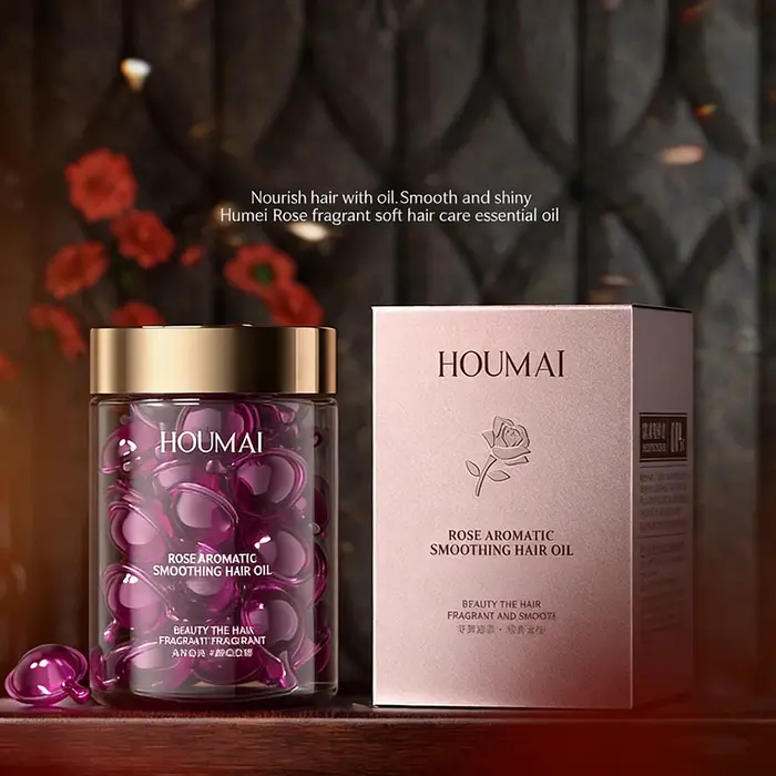 30 Capsules d'Huile Essentielle de Rose pour Cheveux