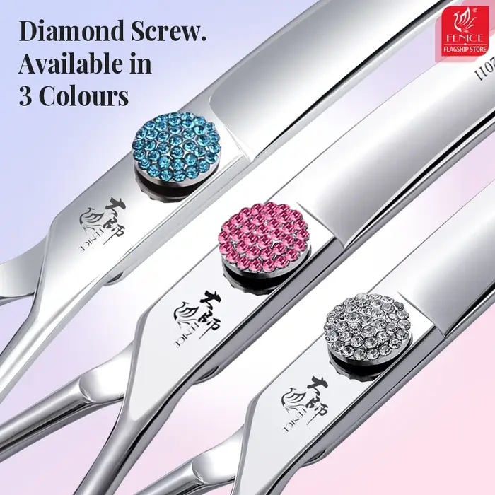 Fenice Professional Ciseaux incurvés super grands 6,5/7,5 pouces 45 ° Ciseaux incurvés pour coupe
