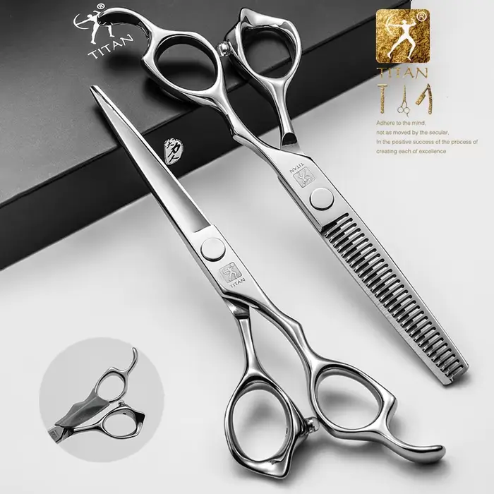 Titan ciseaux à cheveux professionnels coupe amincissante ciseaux à cheveux de barbier ciseaux de co
