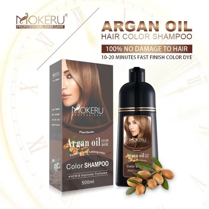 MOKERU-Shampoing à l'huile d'argan pour document capillaire, 3 en 1, formule à l'extrait de plante,