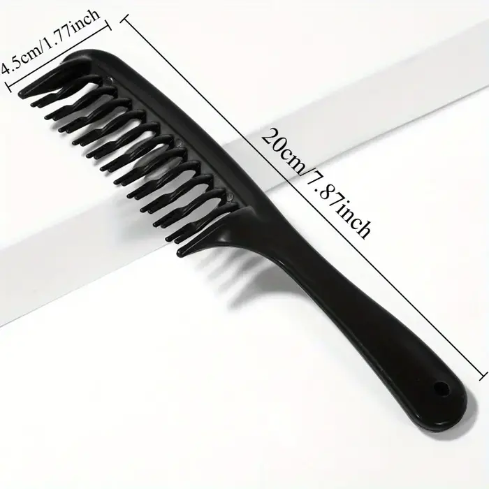 Peigne démêlant à double rangée de dents larges avec manche pour cheveux longs