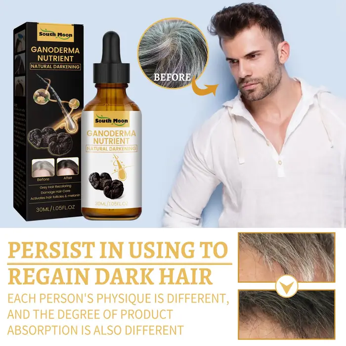 Black Ganoderma Lucidum-Liquide pour cheveux, Cuir chevelu propre, Prévenir la perte de cheveux, Renforcer les racines des cheveux, Nourrir le suivi capillaire, Essence de soin, D343