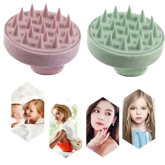 Brosse de massage en silicone pour le cuir chevelu