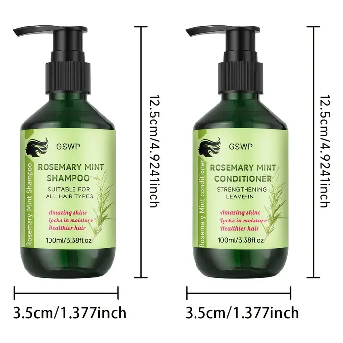 Ensemble Shampooing et Après-Shampooing Fortifiant GSWP à la Menthe et au Romarin