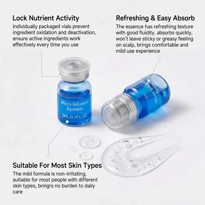 Kit d'essence pour le soin du cuir chevelu 0,25 mm, sérum nourrissant pour les cheveux, peptide de cuivre, rafraîchit le cuir chevelu, non gras, absorption rapide, soin quotidien du cuir chevelu